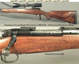 WINCHESTER 300 H&H- PRE-64 MOD 70 CUSTOM- ALL FACTORY WIN. METAL- VERY NICE BASTOGNE STOCK- SWAROVSKI 3-10 x 42- CLASSIC STOCK- EXC. CHECKERING - 1 of 5