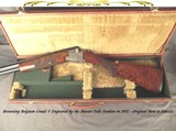 BROWNING BELGIUM GRADE V- FELIX FUNKEN ENGRAVED- 1951 CLASSIC- TOTALLY ORIG. & REMAINS in 97% COND.- NICE WOOD- ORIG. TRUNK CASE- NICE PIECE - 1 of 7