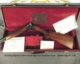 BROWNING 20 BORE BELGIUM MODEL B-25 CUSTOM SHOP- CASE COLOR HARDENED- ROUND KNOB & LONG TANG - 28" Bbls.- MAY 2000- OVERALL 98%- CASED - 1 of 7