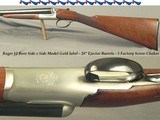 RUGER 12 S x S MOD. GOLD LABEL- 28" Bbls.- 5 FACTORY SCREW CHOKES- STRAIGHT STOCK at 14 3/8"- OVERALL 99% COND.- 6 Lbs. 11 Oz.- ALMOST LIKE - 1 of 4