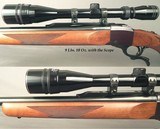 RUGER #1-B in 22-250 REM.- APPEARS UNFIRED- OVERALL in 99.5% ORIG. COND.- 26" MEDIUM WEIGHT Bbl.- NO OPEN SIGHTS- MOUNTED w/ TASCO 6 x 24 SCOPE - 3 of 4