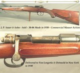 SAUER 30-06- MADE 1930- COMMERCIAL MAUSER ACTION- HALF ROUND HALF OCTAGON w/a FULL LENGTH MACHINED INTEGRAL RIB- BORE as NEW- #'s MATCH - 1 of 5