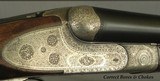 FRANCOTTE 12- MOD 35 MADE in 1905- 26 3/4" Bbls.- RIB EXTENSION CROSSBOLT- ORIG. BORES & CHOKES- 98% ENGRAVING- SIDECLIPS- STRAIGHT STOCK- 6 Lbs. - 5 of 7