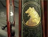 JAEGER, PAUL 7mm REM. MAG.- TOTAL CLAUS WILLIG RELIEF ENGRAVING with a GAME SCENE on the BOTTOM METAL w/GOLD- FN MAUSER ACTION- BUILT 1981 - 2 of 5