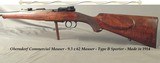 MAUSER 9.3 x 62 MAUSER- REBARRELED in 2009 by GRIFFIN & HOWE to the ORIGINAL CARTRIDGE- MADE in 1914- COMMERCIAL SPORTER TYPE B- NICE RIFLE - 1 of 6