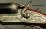 MIDLAND 12 HAMMER TOPLEVER GAME GUN- EXC. ORIG. COND.- MADE in 1935- 28" EXTRACT Bbls.- DOLLS HEAD THIRD BITE- EXC. BORES- 80% ENGRAVING- SOLID P - 3 of 9