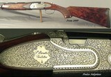 BERETTA 1999 20 BORE JUBILEE GALLERY PREMIUM GRADE- OUTSTANDING WOOD- EXC. ENGRAVING of ROSE & SCROLL- SIDEPLATES- 28" BARRELS- CASED- 6 Lbs. 9 O - 2 of 7