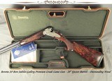 BERETTA 1999 20 BORE JUBILEE GALLERY PREMIUM GRADE- OUTSTANDING WOOD- EXC. ENGRAVING of ROSE & SCROLL- SIDEPLATES- 28" BARRELS- CASED- 6 Lbs. 9 O - 1 of 7