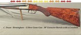 DIXON 12 BIRMINGHAM BOXLOCK GAME GUN- 30" EXTRACT Bbls.- 1993 BIRMINGHAM PROOF to 3" FROM ORIG. 1/4 Oz. PROOF- EXC. BORES- 99% ENGRAVED - 1 of 6
