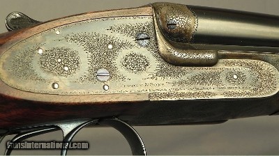 PURDEY .369 N. E.- RARE CALIBER in a PURDEY DOUBLE- GOLDEN ERA PIECE of 1935- BORES LOOK LIKE NEW- 90% ORIG. CASE COLORS- O&L TRUNK- EXC. WOOD- SOLD - Image 4 of 9