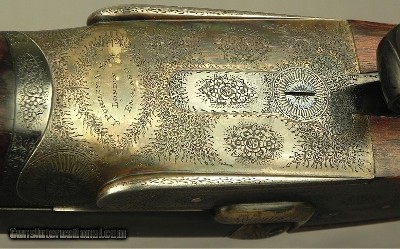 PURDEY .369 N. E.- RARE CALIBER in a PURDEY DOUBLE- GOLDEN ERA PIECE of 1935- BORES LOOK LIKE NEW- 90% ORIG. CASE COLORS- O&L TRUNK- EXC. WOOD- SOLD - Image 6 of 9