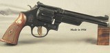 SMITH & WESSON 357 MAGNUM PRE-MODEL 27- MADE in 1956- PINNED 6" BARREL- ALL SERIAL NUMBERS MATCH INCLUDING the GRIPS- OVERALL a 94% PIECE - 2 of 6