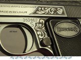 BROWNING BELGIUM 25 ACP "BABY" THAT TOTALLY APPEARS to be FACTORY ENGRAVED- MADE in 1966- 70% ENGRAVING - 6 of 6