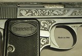 BROWNING BELGIUM 25 ACP "BABY" THAT TOTALLY APPEARS to be FACTORY ENGRAVED- MADE in 1966- 70% ENGRAVING - 5 of 6