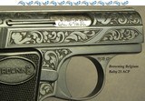 BROWNING BELGIUM 25 ACP "BABY" THAT TOTALLY APPEARS to be FACTORY ENGRAVED- MADE in 1966- 70% ENGRAVING COVERAGE - 1 of 6