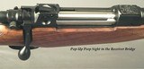 BRNO 375 H&H MOD ZKK-602- MAUSER ACTION w/ DOUBLE SQUARE BRIDGE- POP-UP PEEP SIGHT in REAR BRIDGE- WITH SPARE SYNTHETIC STOCK- UNFIRED - 4 of 8