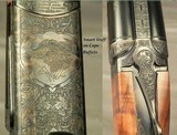 CHAPUIS 450/400 3" N. E.- NEW- MODEL BROUSSE- VERY NICE WOOD- 95% FLORAL ENGRAVING & GAME SCENE- REMOVABLE BLOCKS in RIB for SCOPE MOUNTS or RED - 5 of 7