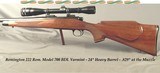 REMINGTON 222 VARMINT MOD. 700 BDL- 24" HEAVY Bbl. at .829" at the MUZZLE- LYMAN ALL-AMERICAN 10 X SCOPE- OVERALL 98% COND.- 10 Lbs. 3 Oz. - 1 of 5
