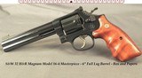 SMITH & WESSON 32 H&R MAG MOD 16-4 MASTERPIECE- 6" FULL LUG BARREL- OFFERED FROM 1990 to 1992- TARGET HAMMER, TRIGGER & SIGHT- 99% BLUE & ORIG. - 1 of 2