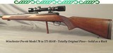 WINCHESTER 375 H&H MOD 70 PRE-64- REMAINS in VERY NICE COND. & ALL ORIG.- 1952- BURRIS 1.5 x 6- OVERALL 92% COND.- BORE as NEW- INTEGRAL FRONT RAMP - 1 of 6