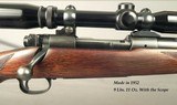 WINCHESTER 375 H&H MOD 70 PRE-64- REMAINS in VERY NICE COND. & ALL ORIG.- 1952- BURRIS 1.5 x 6- OVERALL 92% COND.- BORE as NEW- INTEGRAL FRONT RAMP - 2 of 6