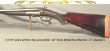 J & W TOLLEY 12 BORE FULL RIFLED DOUBLE- UNDERLEVER REBOUNDING HAMMERS- 26" STEEL Bbls.- EXC BORES with LIGHT PITTING- SOLID WOOD & MECHANICS - 1 of 6