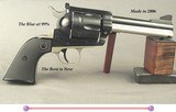 RUGER NEW MODEL BLACKHAWK- 44 MAG.- 4 5/8" Bbl.- ADJUSTABLE REAR SIGHT- VERY LITTLE USED- BLUE REMAINS at 99%- MADE 2006- ALLOY GRIP FRAME - 2 of 2