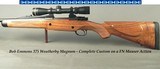 BOB EMMONS 375 WEATHERBY MAG TOTAL CUSTOM- FN MAUSER ACTION- 1/4 RIB with INTEGRAL SCOPE BASE- QD MOUNTS- 2.5 x 8 LEUPOLD- ACCURATE RIFLE- 98% COND. - 1 of 6