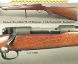 WINCHESTER 270 MOD 70 PRE-64- MADE in 1948- OVERALL 90% COND.- THE BORE is EXC.- MACHINED INTEGRAL FRONT RAMP- STEEL BUTTPLATE- SOLID HUNTER - 1 of 4