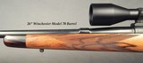 WINCHESTER 300 H&H- PRE-64 MOD 70 Bbld. ACTION CUSTOM- VERY NICE CUSTOM ENGLISH WALNUT- ZEISS 3.5 x 10- 26" FACTORY Bbl.- 1940 MOD 70- NICE RIFLE - 4 of 5