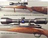 WINCHESTER 6 mm REM.- PRE-64 MOD 70 ACTION CUSTOM- ACCURATE- NICE CUSTOM STOCK- ZEISS 3.5 x 10 CONQUEST- 1955 MOD 70 ACTION- EXC. VALUE w/ SCOPE - 1 of 5