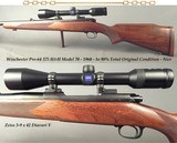 WINCHESTER 375 H&H MOD 70 PRE-64- 98% ORIG. COND.- LIKE BUYING it NEW 61 YEARS AGO- 98-99% ORIG. BLUE- 98% WOOD- BORE as NEW- $4100 WITH the ZEISS - 1 of 4