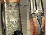 CHAPUIS 450/400 3" N. E.- NEW- MODEL BROUSSE- VERY NICE WOOD- 95% FLORAL ENGRAVING & GAME SCENE- REMOVABLE BLOCKS in RIB for SCOPE MOUNTS or RED - 3 of 5