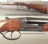 CHAPUIS 450/400 3" N. E.- NEW- MODEL BROUSSE- VERY NICE WOOD- 95% FLORAL ENGRAVING & GAME SCENE- REMOVABLE BLOCKS in RIB for SCOPE MOUNTS or RED - 1 of 5
