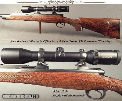 JOHN BOLLIGER MOUNTAIN RIFLERY- 300 ULTRA MAG. FULL CUSTOM POST-64 BLUEPRINTED MODEL 70- GREAT CLASSIC STOCK- EXC BLACK WALNUT- EXC METAL WORK