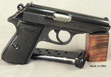 WALTHER 32 ACP MOD PP DOUBLE/SINGLE ACTION SEMI-AUTO PISTOL- MADE in 1964- 3 7/8" Bbl.- OVERALL BLUE COND. at 95%- INTERARMS- EAGLE "N" - 2 of 4