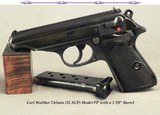 WALTHER 32 ACP MOD PP DOUBLE/SINGLE ACTION SEMI-AUTO PISTOL- MADE in 1964- 3 7/8" Bbl.- OVERALL BLUE COND. at 95%- INTERARMS- EAGLE "N" - 1 of 4