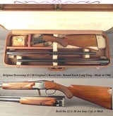 BROWNING BELGIUM 12/20 TWO Bbl. SET- 1966 GRADE I- RKLT- TOTALLY ORIG PIECE at 96% OVERALL- BOTH IC & M- BORES as NEW- FACTORY CASE - 1 of 5