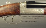 CHAPUIS 7 x 57R & 28 Ga. 2 Bbl. SET- MOD RGEX S x S- SUPER WOOD- FACTORY QD PIVOT MOUNT- LEUPOLD 1.5 x 5- 90% ENGRAVING- OVERALL 99% COND.- NICE - 2 of 6