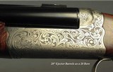 CHAPUIS 7 x 57R & 28 Ga. 2 Bbl. SET- MOD RGEX S x S- SUPER WOOD- FACTORY QD PIVOT MOUNT- LEUPOLD 1.5 x 5- 90% ENGRAVING- OVERALL 99% COND.- NICE - 4 of 6