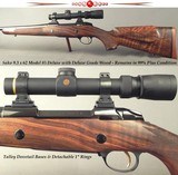 SAKO 9.3 x 62 MOD 85 DELUXE GRADE- EXC DELUXE GRADE WOOD- CLASSIC STYLE- NEVER HUNTED & REMAINS in 99% COND- LEUPOLD 1.5 x 5- TALLEY BASES & RINGS - 1 of 4