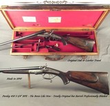PURDEY 450 3 1/4" BPE- A TOTALLY ORIG 1890 RIFLE & CASE EXCEPT Bbls. REBLACKED- OWNED by H. R. H. PRINCE ARTHUR of CONNAUGHT- BORES LIKE NEW- CAS