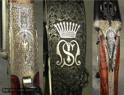 FRANZ SODIA 20 x 20 x 22 WIN. CENTERFIRE (5.6 x 35R) DRILLING- 1941 QUALITY- EXC PLUS COND- ALL 3 BORES EXC PLUS- 99% ENGRAVED- EXC.WOOD - Image 7 of 9