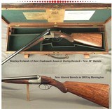 WESTLEY RICHARDS 12 TRADEMARK ANSON & DEELEY BOXLOCK- 30" MODERN SLEEVED Bbls. by MERRINGTON in 1993- VERY SOLID GUN- ORIG. OAK & LEATHER TRUNK - 1 of 11