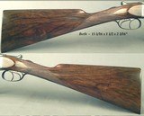RIGBY 12 BORE PAIR of BOXLOCKS- CONSECUTIVE #'s- ORIG. OAK & LEATHER TRUNK- 28" EJECT Bbls.- DOLLS HEAD THIRD BITE- BOTH I.C. & M- EXC. BORES - 8 of 10