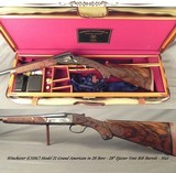 WINCHESTER (CSMC) 28 MOD 21 GRAND AMERICAN- 6 GOLD MULTI COLORED INLAYS- SUPER ACCURATE ENGRAVING- GOLD BORDER- EXC WOOD- DELUXE O & L TRUNK