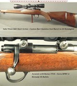 SAKO 223 REM.- CUSTOM 24" HART 1 in 10" TWIST STAINLESS STEEL Bbl.- ACCURATE with BARNES TTSX, SIERRA HPBT & HORNADY SX- 88-90% COND.- EXC. - 1 of 4