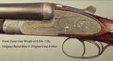 GRAHAM (SCOTLAND) 12 BORE SIDELOCK EJECT- SUPER ENGRAVING & WOOD- ORIG. PIECE- 25" CHOPPER LUMP Bbls.- ONLY 6 Lbs. 7 Oz.- ALL ORIG.- CASE - 2 of 8