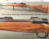 KIMBER of OREGON 338 WIN. MAG.- SUPER GRADE MOD 89 BGR- 1/4 RIB & OPEN SIGHTS- SATIN BLUE- INTEGRAL DOUBLE SQUARE BRIDGE DOVETAILS- REMAINS UNFIRED - 1 of 4