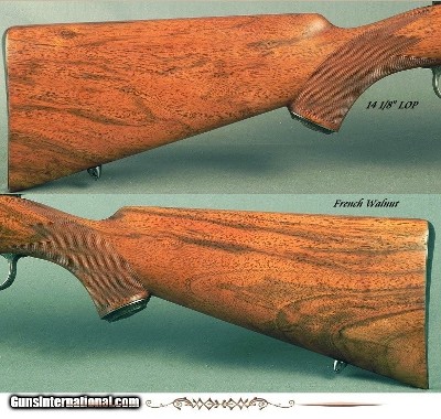 TOM SHELHAMER 375 H&H TOTAL ENGRAVED Sgl SQUARE MAG MAUSER- OUTSTANDING ENGRAVING with 98% COVERAGE on the ACTION- AS NEW- 1953 GUN DIGEST - Image 10 of 10